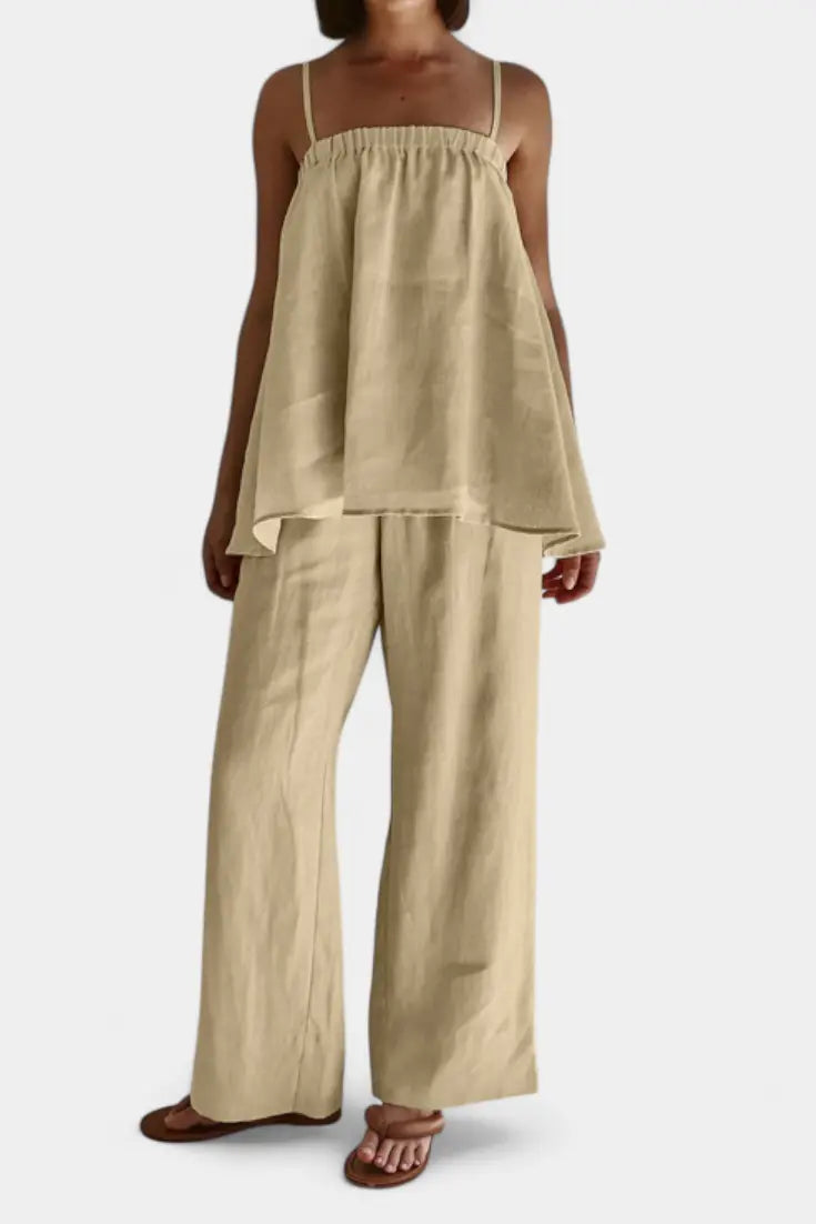 Lía Conjunto de Verano con Top Suelto y Pantalón Fluido Alba Madrid