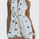 Eshra Conjunto de Top Halter y Shorts con Lunares Alba Madrid