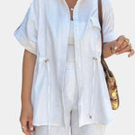 Lani Conjunto Relaxed de Camisa y Pantalones de Algodón y Lino Alba Madrid
