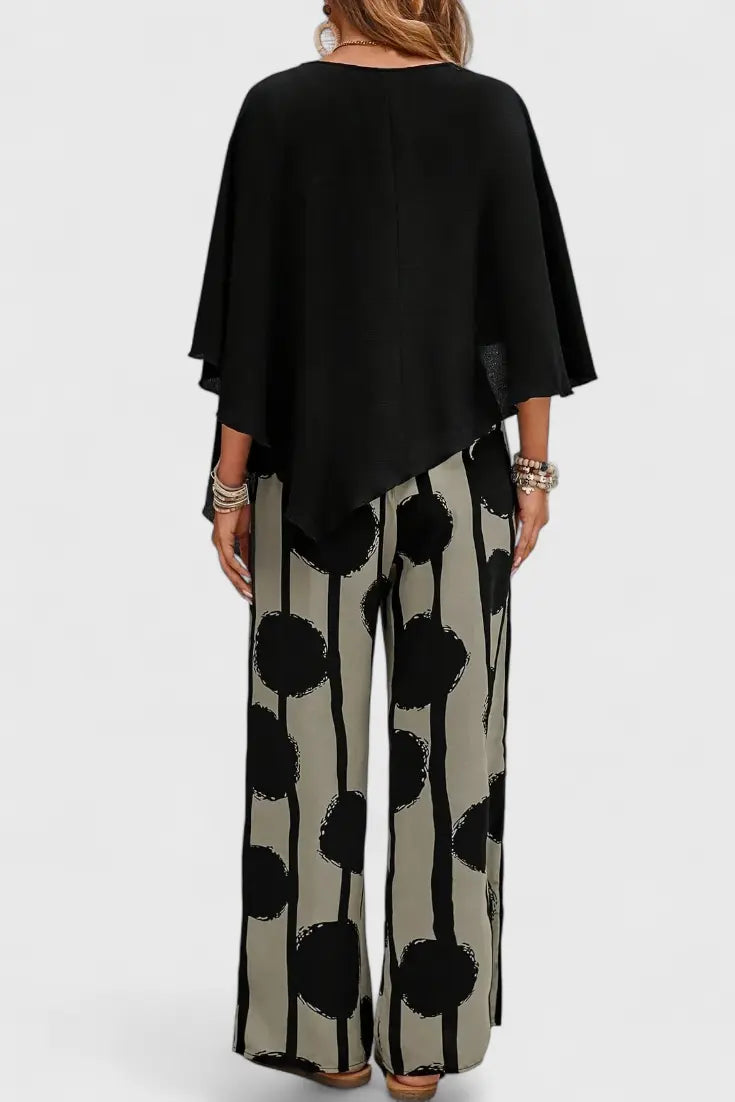 Aleida Conjunto Asimétrico con Top y Pantalón Estampado Alba Madrid