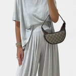 Trista Conjunto Casual de Top Suave y Pantalones de Pierna Ancha Alba Madrid