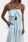 Oriana Conjunto Strapless con Falda de Abertura en Color Liso Alba Madrid