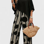 Aleida Conjunto Asimétrico con Top y Pantalón Estampado Alba Madrid