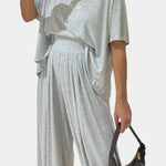 Trista Conjunto Casual de Top Suave y Pantalones de Pierna Ancha Alba Madrid