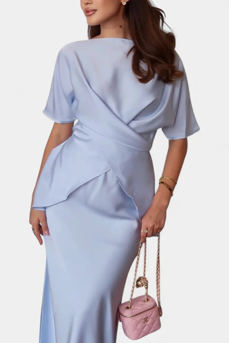 Veleda Conjunto de Top con Tiras Cruzadas y Falda Fluida Alba Madrid