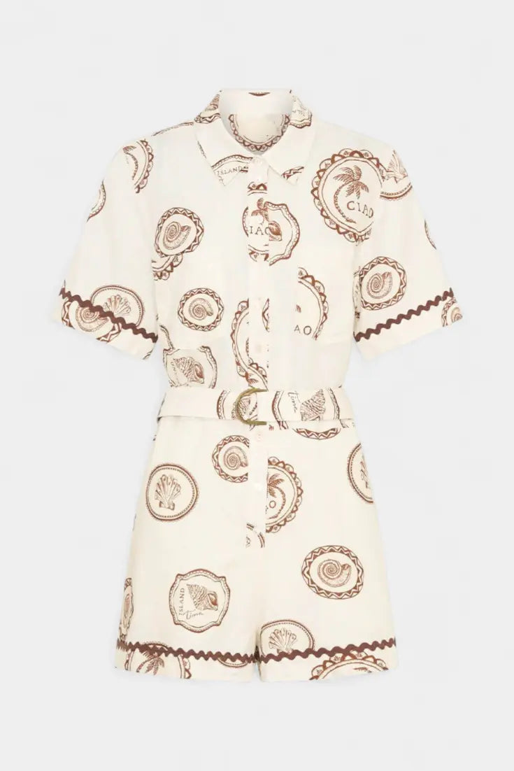 Seashell Mono Camiseta con Detalle de Concha y Botones Alba Madrid