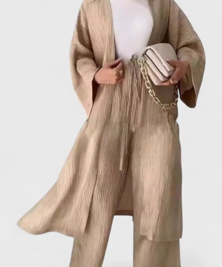 Caspian Conjunto Relajado de Dos Piezas con Kimono Largo Alba Madrid