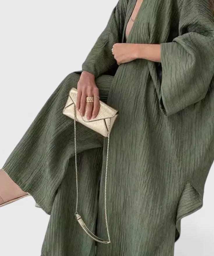 Caspian Conjunto Relajado de Dos Piezas con Kimono Largo Alba Madrid