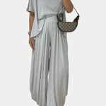 Trista Conjunto Casual de Top Suave y Pantalones de Pierna Ancha Alba Madrid