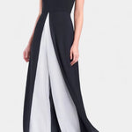 Alicia Conjunto Bicolor Elegante sin Mangas con Pantalones Anchos Alba Madrid