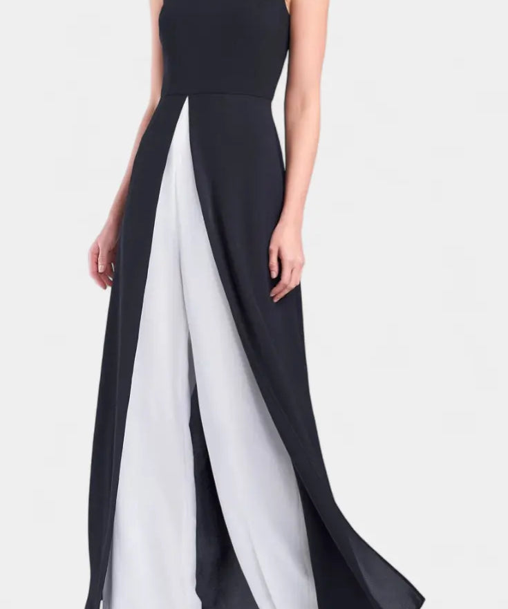 Alicia Conjunto Bicolor Elegante sin Mangas con Pantalones Anchos Alba Madrid