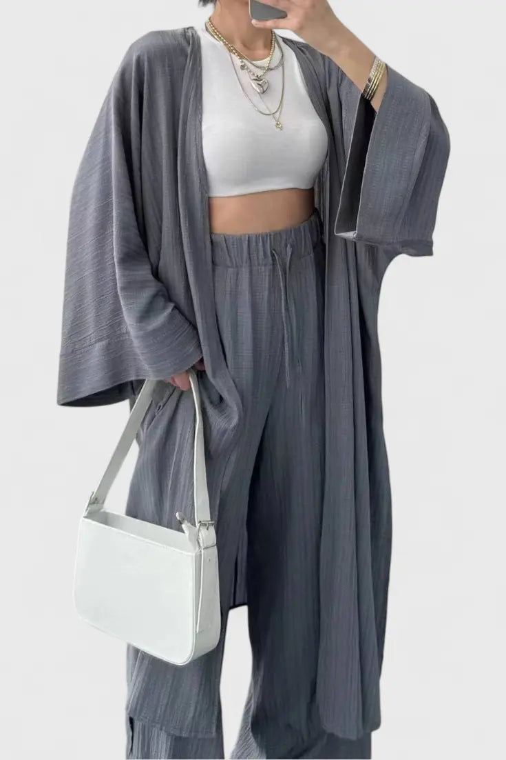 Caspian Conjunto Relajado de Dos Piezas con Kimono Largo Alba Madrid