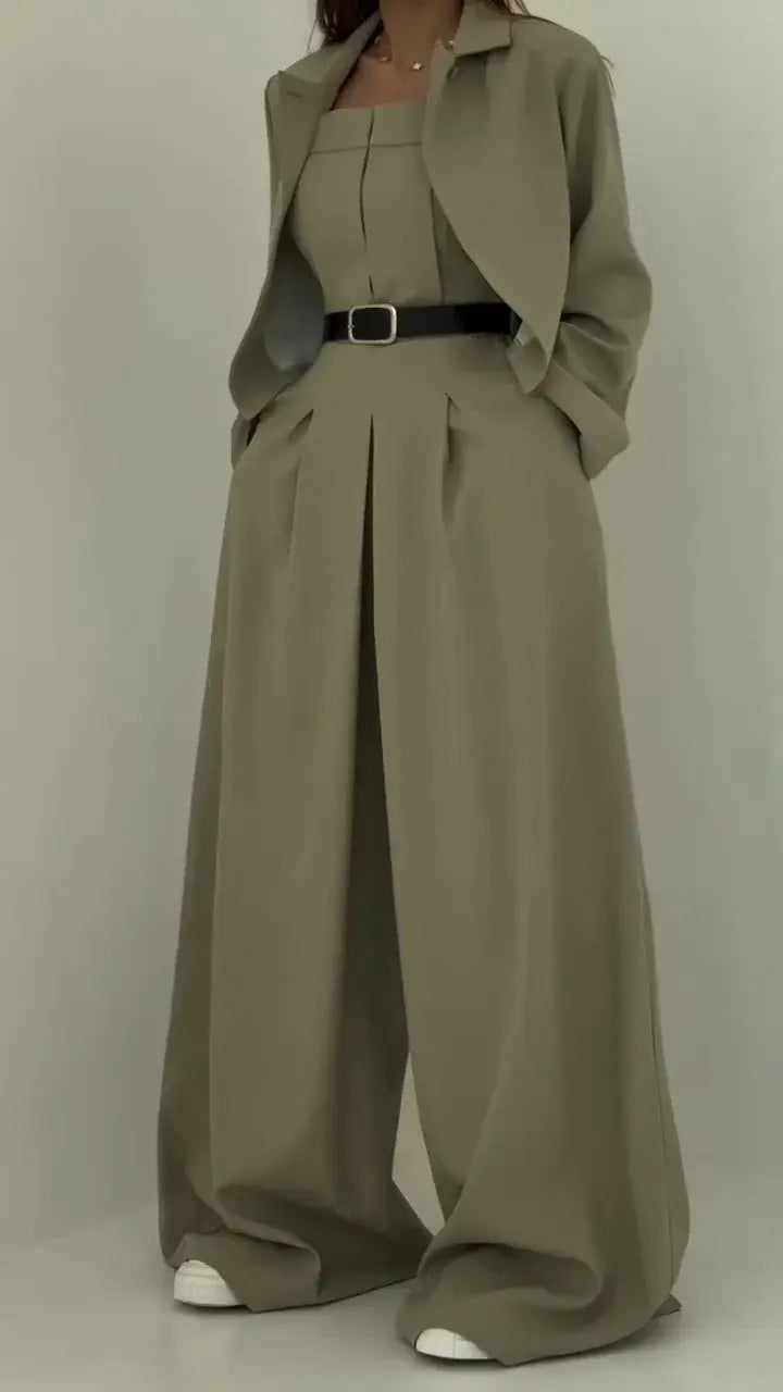 Julia Traje para Mujer - Chaqueta Oversize + Mono Bustier Alba Madrid