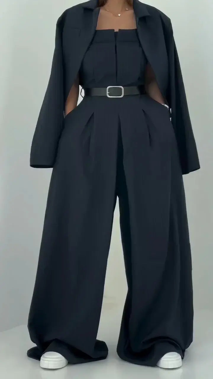 Julia Traje para Mujer - Chaqueta Oversize + Mono Bustier Alba Madrid