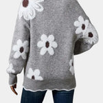 Thea Suéter Floral Elegante Con Cuello En V Alba Madrid