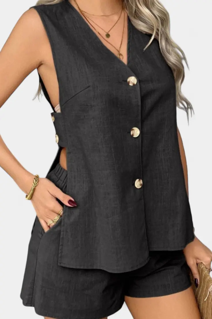 Loren Conjunto de Lino Sin Mangas de Estilo Relajado Alba Madrid