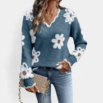 Thea Suéter Floral Elegante Con Cuello En V Alba Madrid
