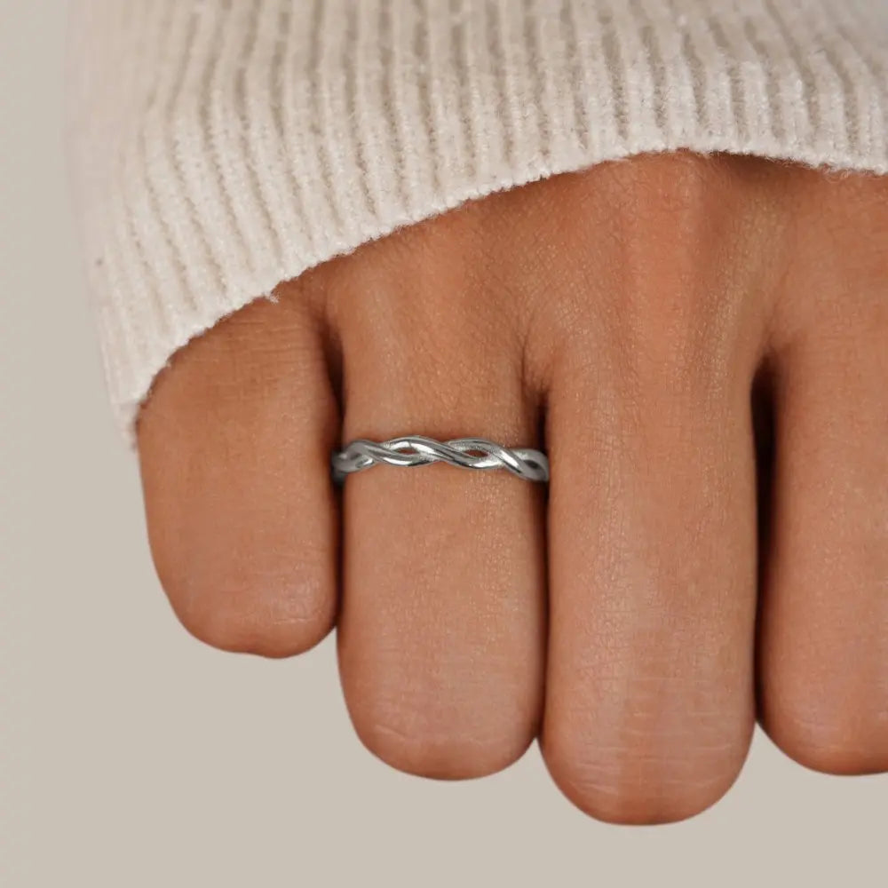 Anillo Giratorio de Plata 18K Infinidad Alba Madrid