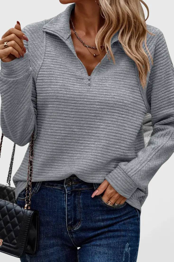 Helene Jersey de Cuello en V con Cremallera y Manga Larga Alba Madrid