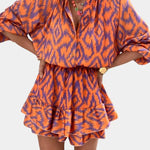 Yasmine Mono Mini con Volantes y Estampado Ikat Alba Madrid
