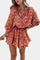 Yasmine Mono Mini con Volantes y Estampado Ikat Alba Madrid