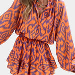Yasmine Mono Mini con Volantes y Estampado Ikat Alba Madrid