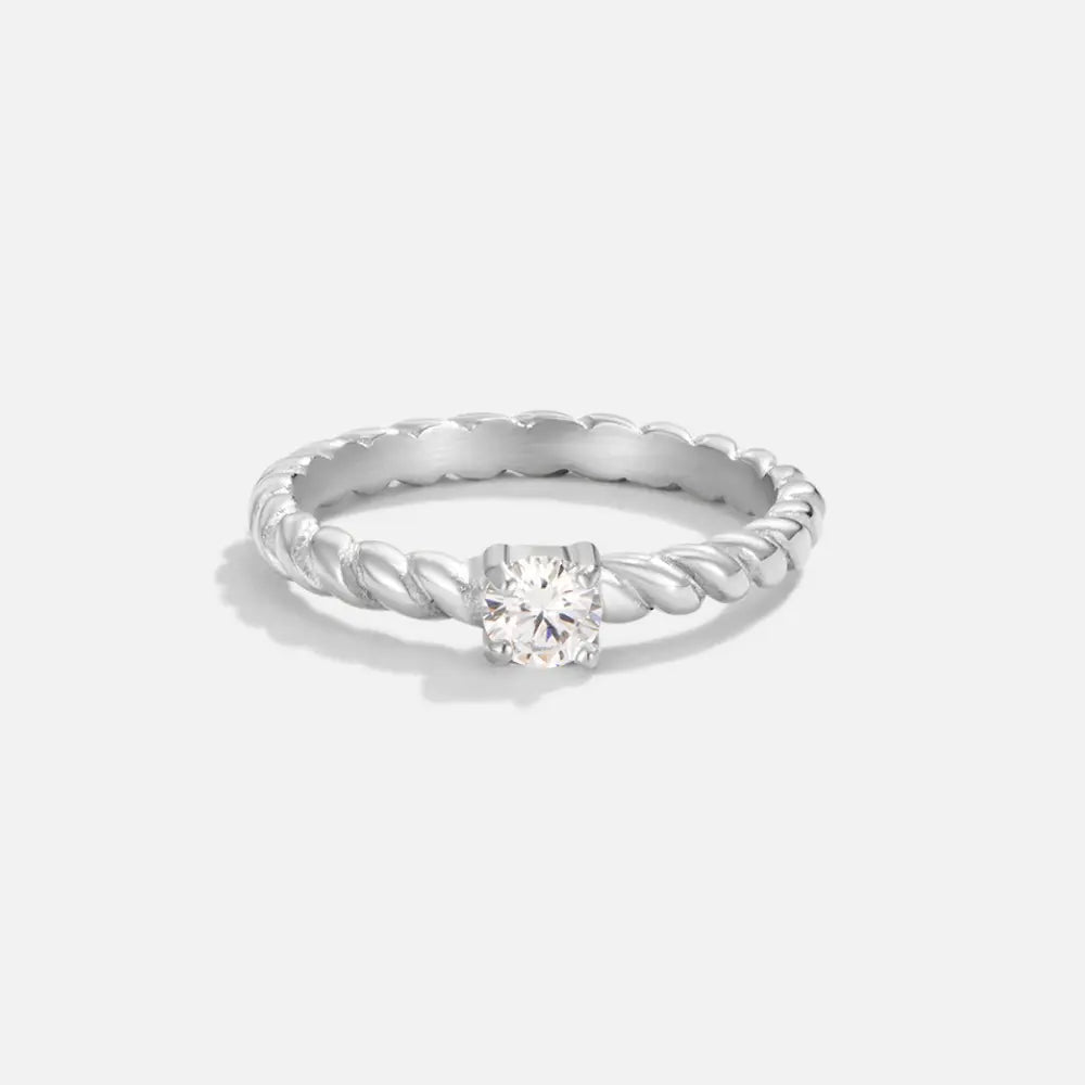 Anillo de Cristal de Plata Retorcido de Milán Alba Madrid