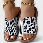 Julia - Elegantes Sandalias Bicolores con Estampado de Leopardo Alba Madrid