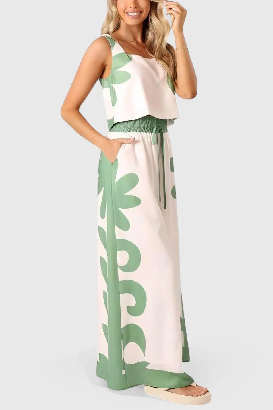 Serafina Conjunto Sin Mangas Floral Boho Alba Madrid