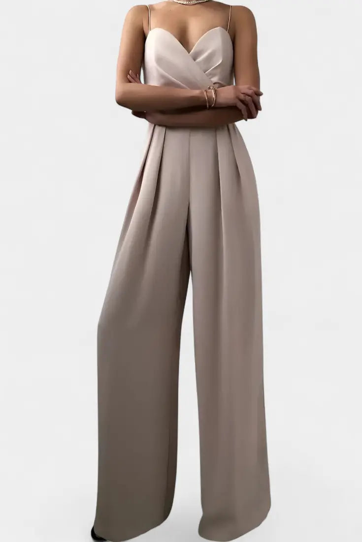 Romily Mono Sexy con Tirantes y Pierna Ancha Elegante Alba Madrid