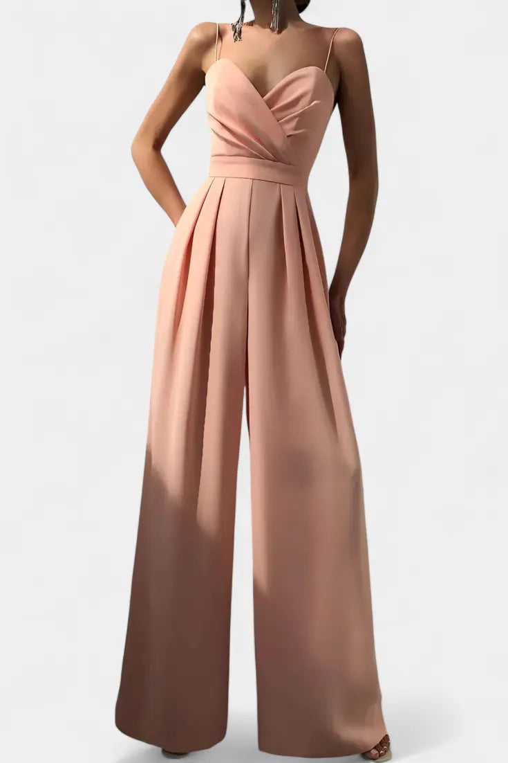 Romily Mono Sexy con Tirantes y Pierna Ancha Elegante Alba Madrid