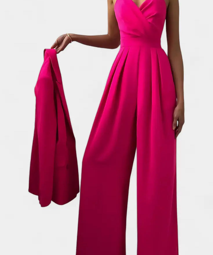 Romily Mono Sexy con Tirantes y Pierna Ancha Elegante Alba Madrid