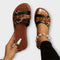 Silvia - Sandalias de leopardo con tiras cruzadas Alba Madrid
