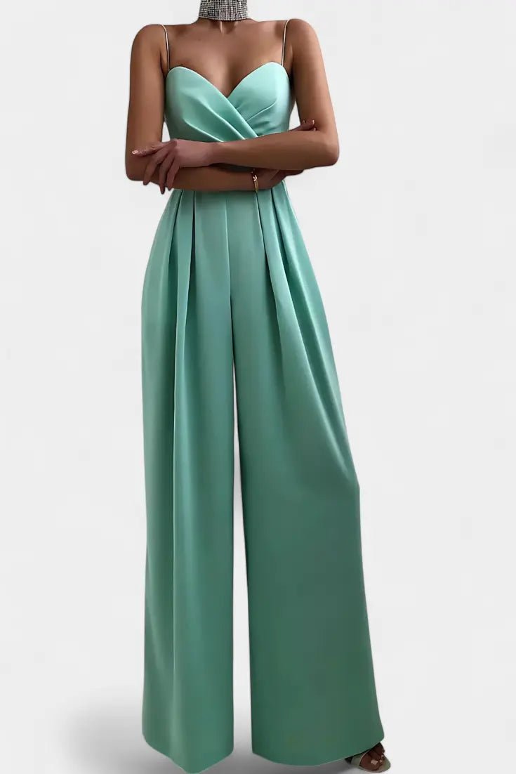 Romily Mono Sexy con Tirantes y Pierna Ancha Elegante Alba Madrid