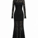 Veronika™ | Maxi Vestido de Encaje Negro Alba Madrid