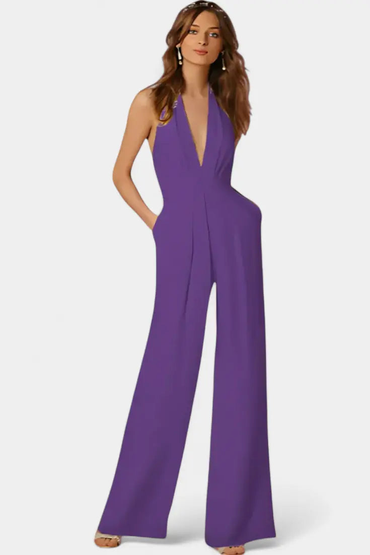 Lila Mono de Pierna Ancha con Elegancia Ligera Alba Madrid