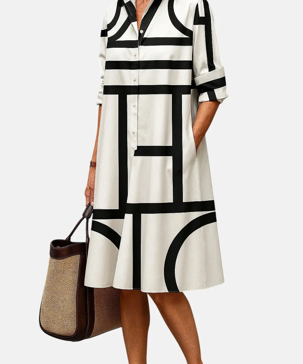 Adriana - Vestido midi de lujo para una elegancia effortless Alba Madrid