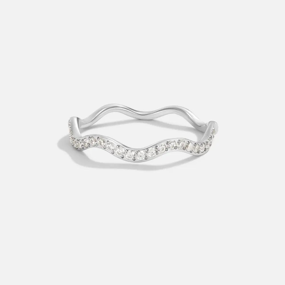 Anillo Zenya de Cristal y Ondas de Plata Alba Madrid